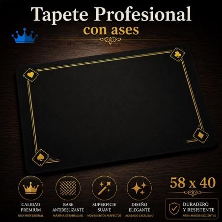 Tapete negro grande Profesional con ases Tapete negro grande Profesional con ases