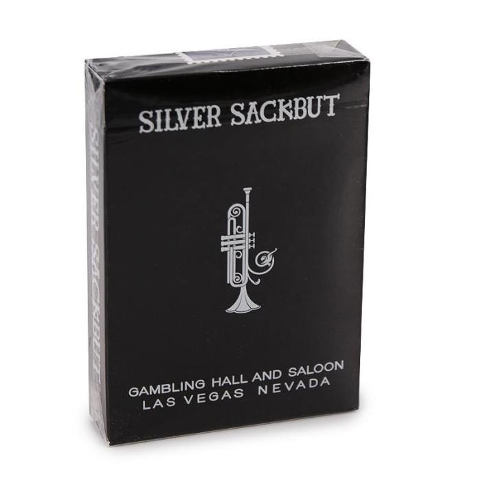 Silver Sackbut Playing Cards - Black Silver Sackbut Playing Cards - Black