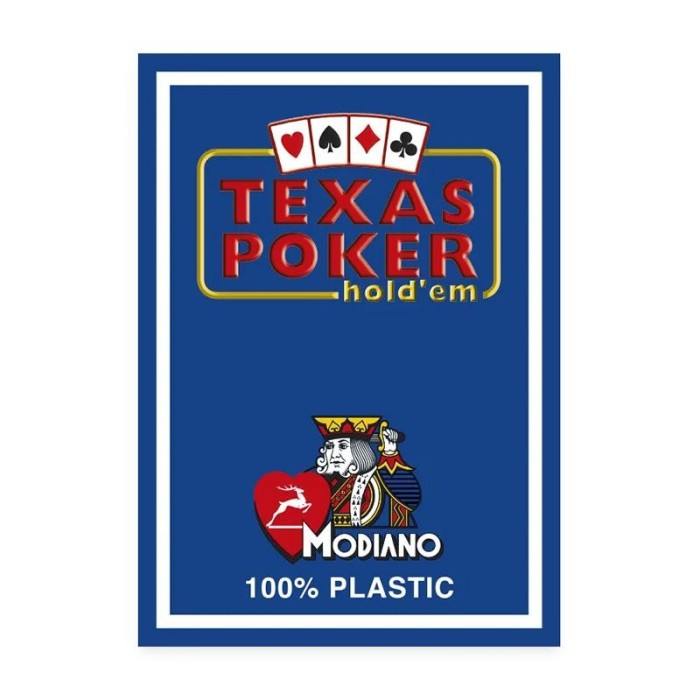 Modiano playing cards - Texas Poker 2 Jumbo index Blue