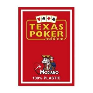 Modiano playing cards - Texas Poker 2 Jumbo index Red