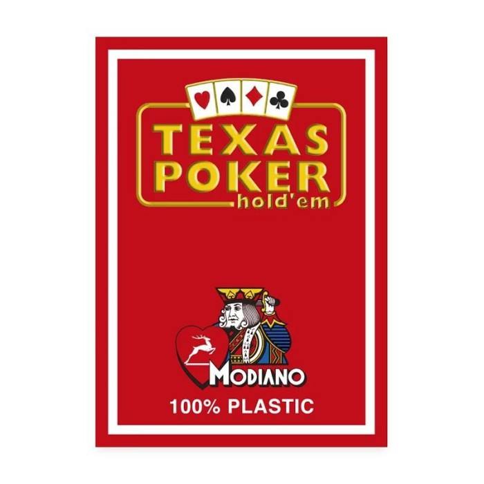 Modiano playing cards - Texas Poker 2 Jumbo index Red