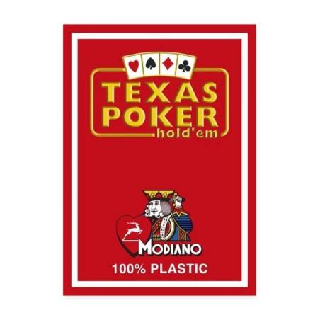 Modiano playing cards - Texas Poker 2 Jumbo index Red