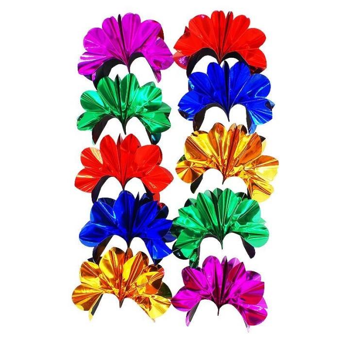 Bare Hand Flower Production - 10 Multicolored Mylar Flowers