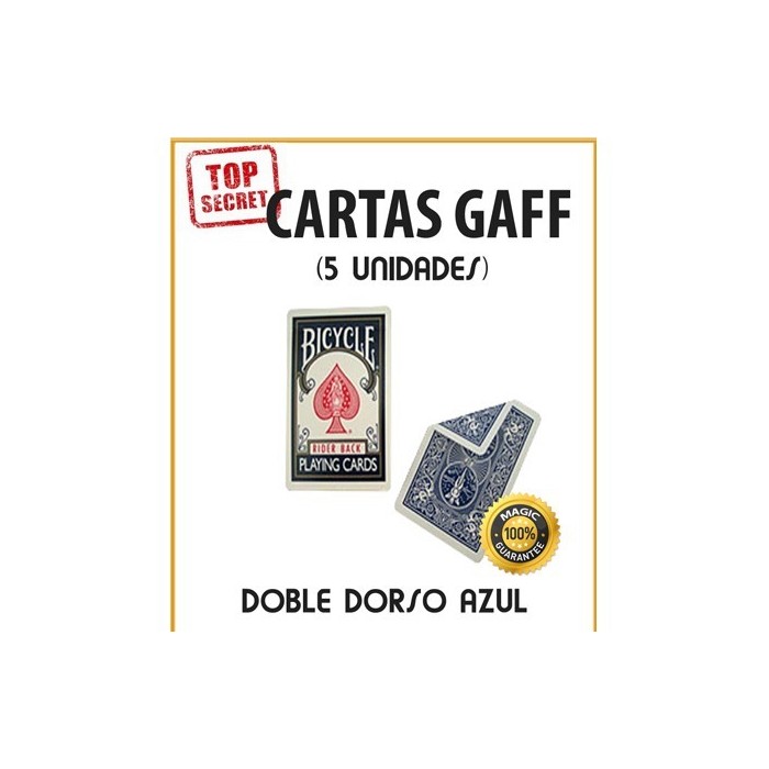 Cartas Gaff doble dorso azul (5 unidades) Cartas Gaff doble dorso azul (5 unidades)