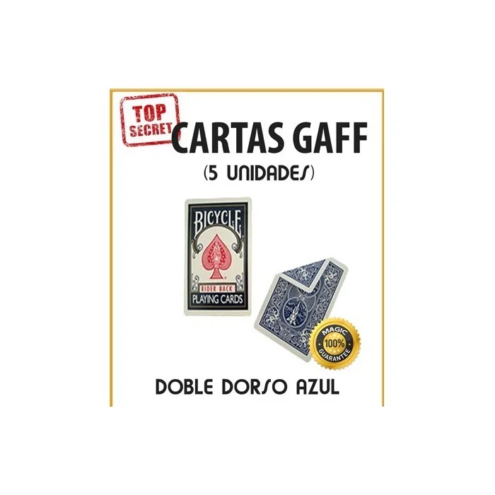 Cartas Gaff doble dorso azul (5 unidades)