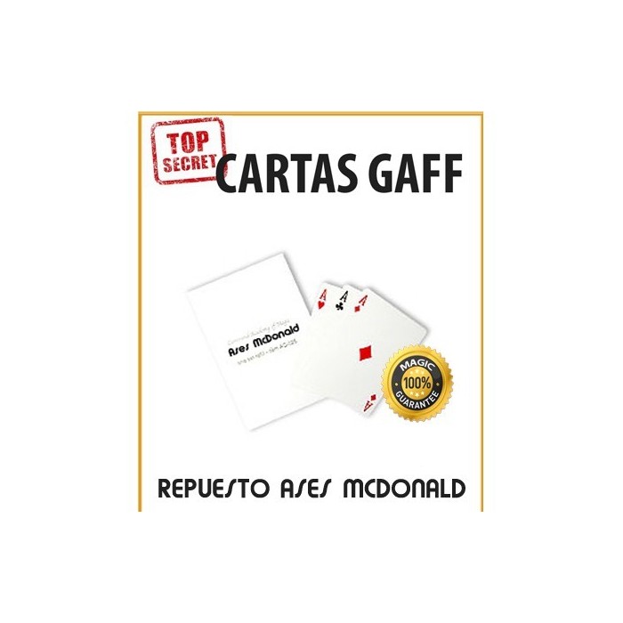 Cartas Gaff repuesto Ases McDonald Cartas Gaff repuesto Ases McDonald