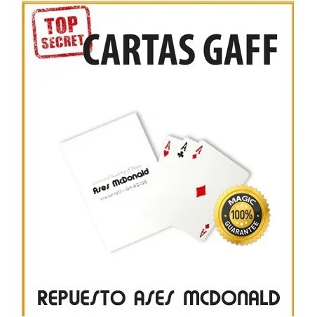 Cartas Gaff repuesto Ases McDonald