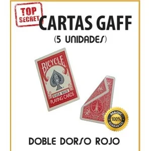 Cartas gaff doble dorso rojo (5 unidades)