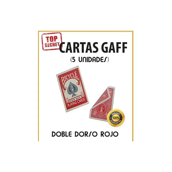 Cartas gaff doble dorso rojo (5 unidades)