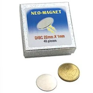 Set iman de neodimio Disco 22x1mm (2 imanes)