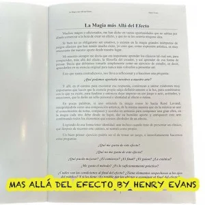 Mas allá del efecto ( Notas de conferencia Henry Evans)