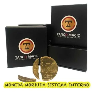 Moneda mordida 50cts sistema interno con trocito extra