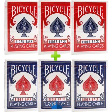 3 + 3 Red- Blue Bicycle Deck (Original)