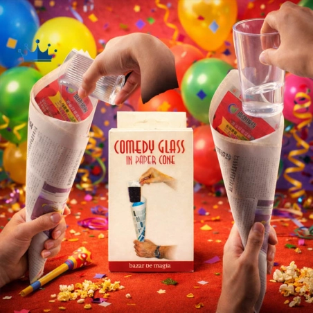 Comedy Glass in Paper Cone by Bazar de Magia